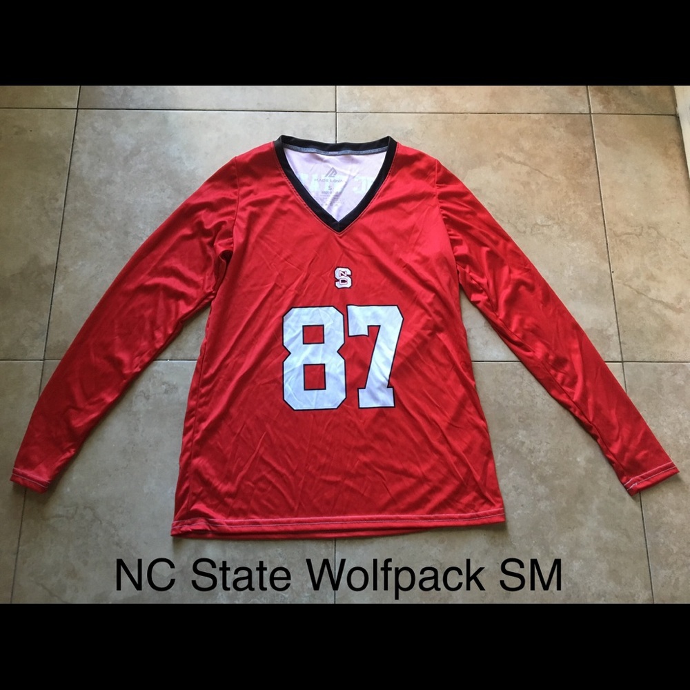 NC State Wolfpack long sleeve v neck tee SM 87